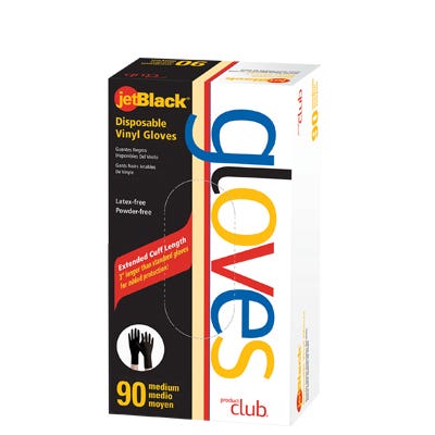 ProductClubJetBlack®DisposableVinylGloves-90ct.Box