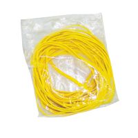 Yellow rubber bands, 25 each