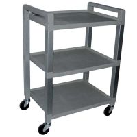 Utility Poly Cart w/ 3 Shelves - Gray