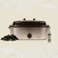 Signature Hot Stone Massage Set without Chakra Stones includes Hot Stones, Stone Warmer & Massage Oil 