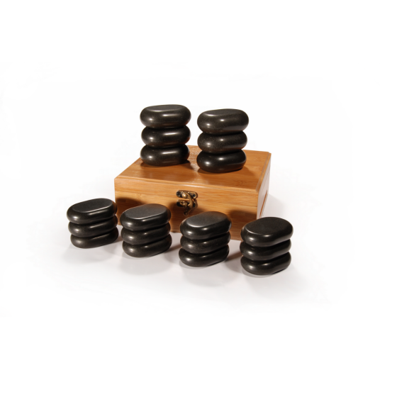 Master® 18 Piece Mini Body Basalt Hot Stone Massage Set with Bamboo Box