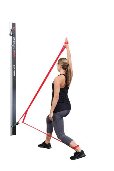 Theraband® CLX™ Wall Station get 3 Theraband® CLX™ 25-yard Bulk Rolls and Biofreeze® Professional Gravity Pack Sample Dispenser