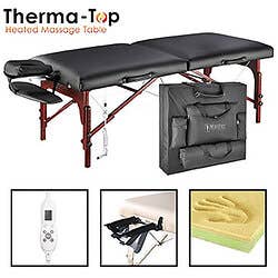 Master® Massage Equipment 31" Montclair™ Massage Table Package Black with Therma-Top®