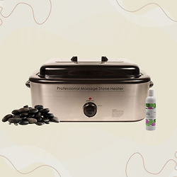 Signature Hot Stone Massage Set without Chakra Stones includes Hot Stones, Stone Warmer & Massage Oil 