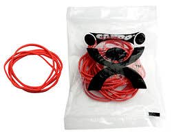 Red rubber bands, 25 each