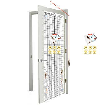 Kent Health Posture Analysis Grid Chart – Space Saver with Grommets and Plumb Bob Kit 