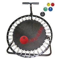 Round rebounder package w/vertical ball rack and 5 ball set (1 ea: 2,4,7,11,15 lb)
