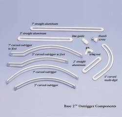 Base 2 Outrigger Aluminum Components Curved with Foot 7" 