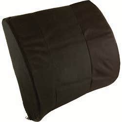 Back Support & Lumbar Support Cushion with Strap - 13" x 14", Black
