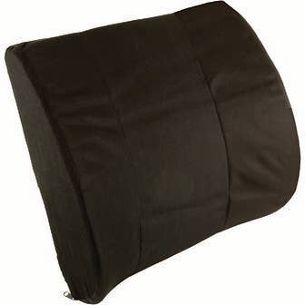 Back Support & Lumbar Support Cushion with Strap - 13" x 14", Black
