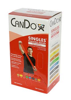 CanDo Low Powder Latex Pre-Cut Exercise Bands - 5’ Singles - 30 Piece Dispenser