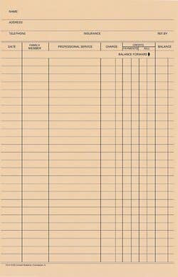 Stock Accu-Log Ledger Card Blank, 100/Pkg