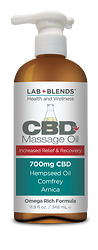Lab+Blends™ 700mg CBD Massage Oil for Increased Relief & Recovery - THC Free 11.8 oz