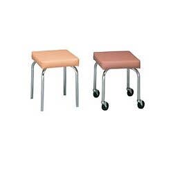 Square Rolling Stool 17"H