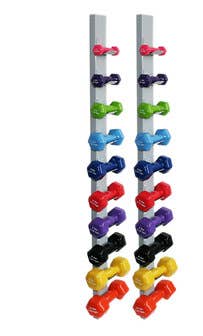 CanDo® vinyl coated dumbbell - 20-piece set with 2 Wall Racks