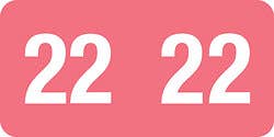 Smead 2022 Match YearBand End Tabs, Pink/White - 500/pkg