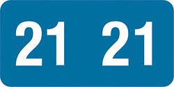 Smead 2021 Match YearBand End Tabs, Light Blue/White - 500/pkg